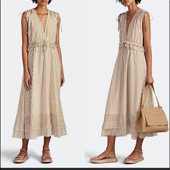 Robert Rodriguez Mariel Striped Midi Sundress, NWT From Barney’s New York - Picture 1 of 16